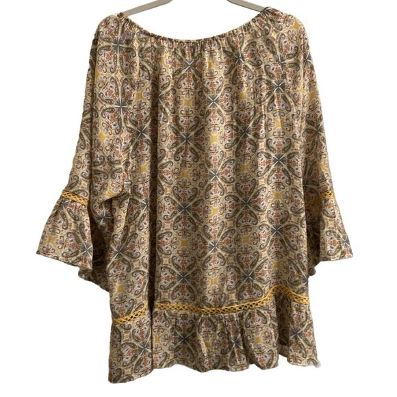 Zac & Rachel Plus Boho Peasant Prairie Gauze Blouse Tunic Top Sz 2X - Picture 2 of 6